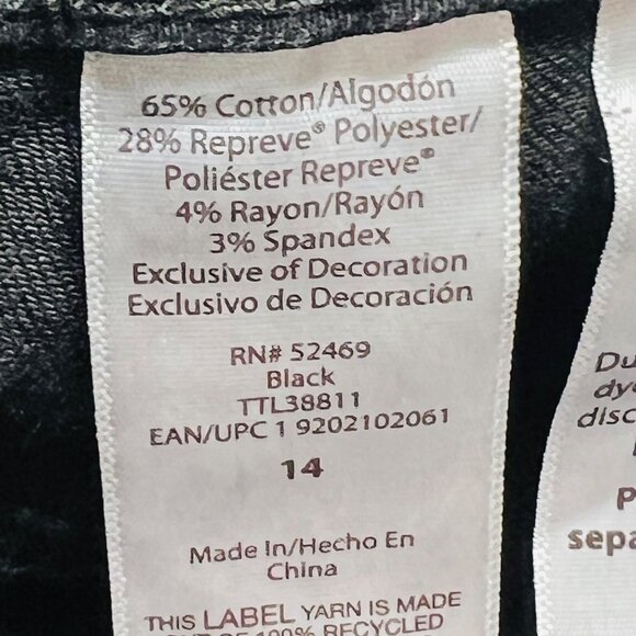 Time And Tru Women's High Rise Stretch Skinny Black Jeans Size 14 NWT - Picture 7 of 11